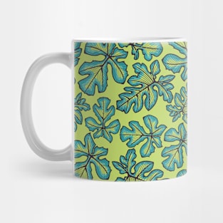 Funky Leaf Line Art Seamless Surface Pattern Design Mug